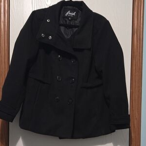 Fresh Black Double-Breasted Coat